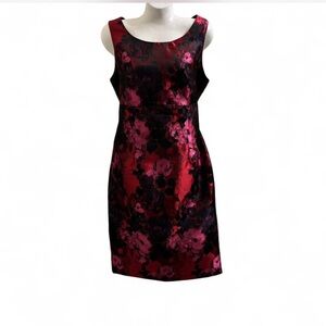 Kasper Jacquard Floral Sleeveless Dress